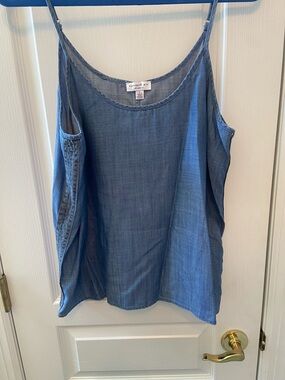 Current Air Lightweight Chambray Cami in Light Blue
